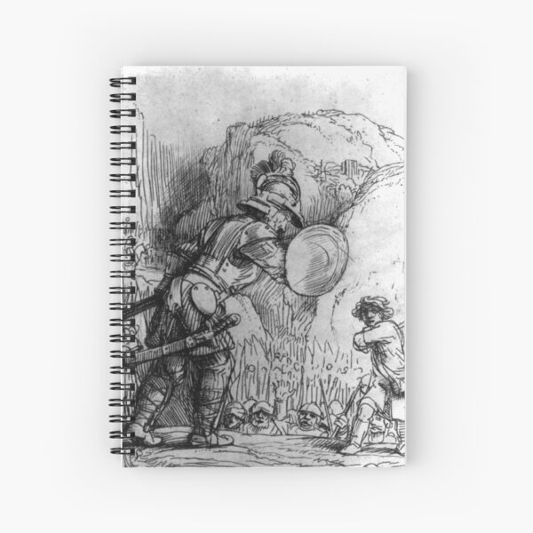 David and Goliath, bible story. hebrew battle scene. Spiral Notebook for  Sale by JJ ADX