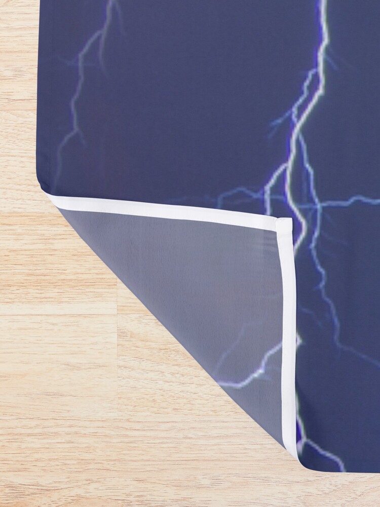 Alternate view of Dazzling blue lightning Shower Curtain