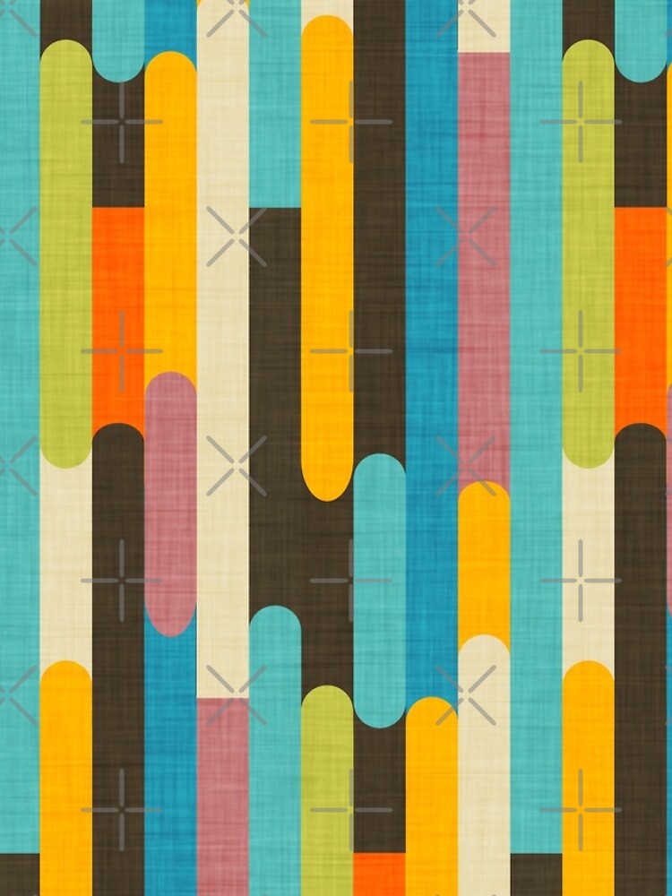Retro Color Block Popsicle Sticks Blue by susycosta