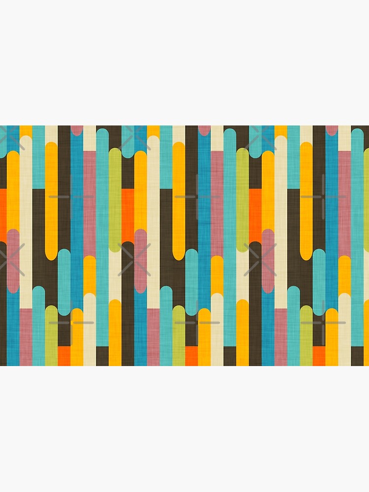 Retro Color Block Popsicle Sticks Blue by susycosta