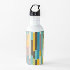 Botella de agua Retro Color Block Palitos de paleta azul