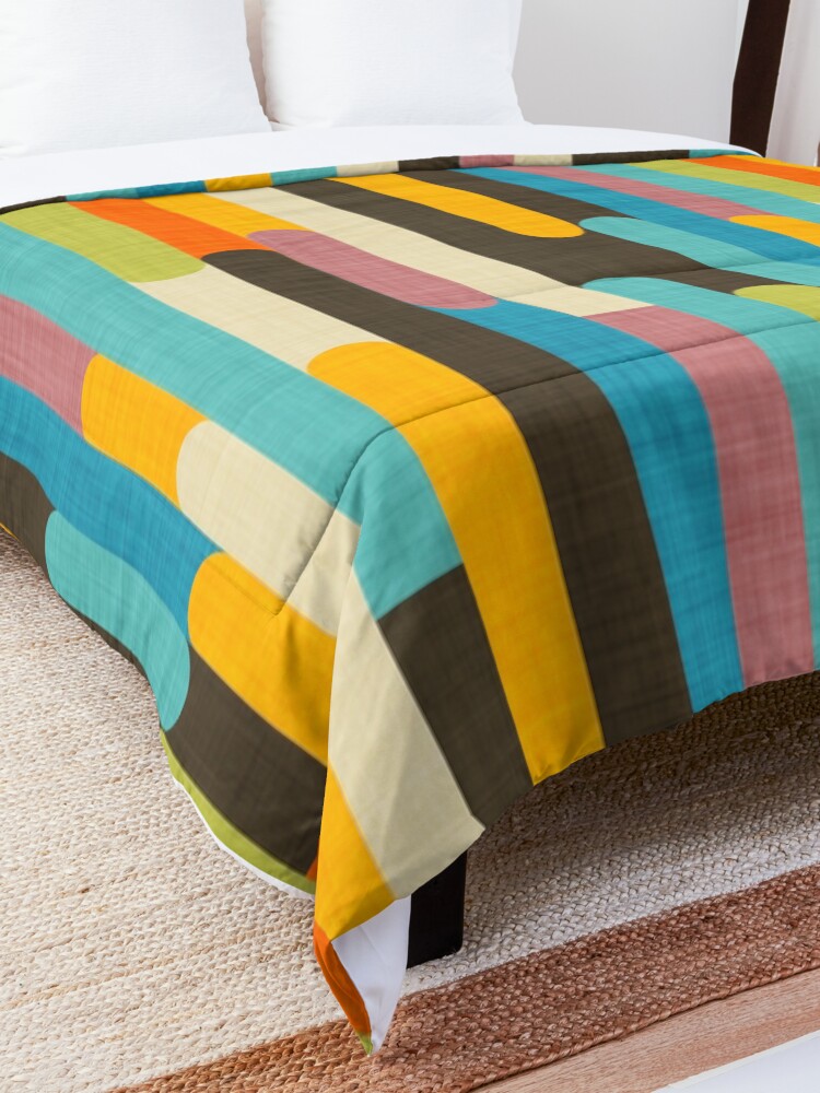 Alternate view of Retro Color Block Popsicle Sticks Blue Comforter
