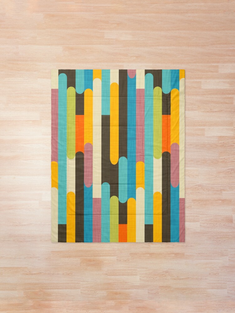 Alternate view of Retro Color Block Popsicle Sticks Blue Comforter