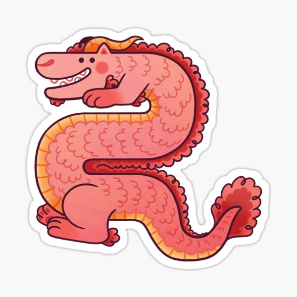 Pink Dragon Sticker