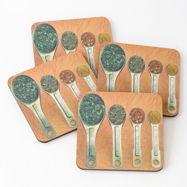 Item preview, Four Measuring spoons full of spices designed and sold by Sheri Nye.