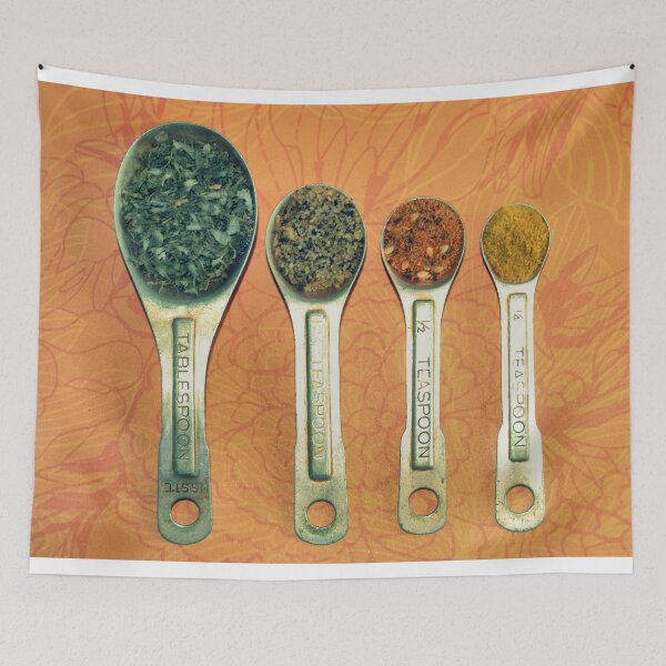 Item preview, Four Measuring spoons full of spices designed and sold by Sheri Nye.