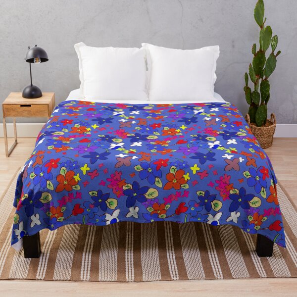 Item preview, David Rose Designs - Floral Fantasy Vibrant Blue designed and sold by Sartabanfi.