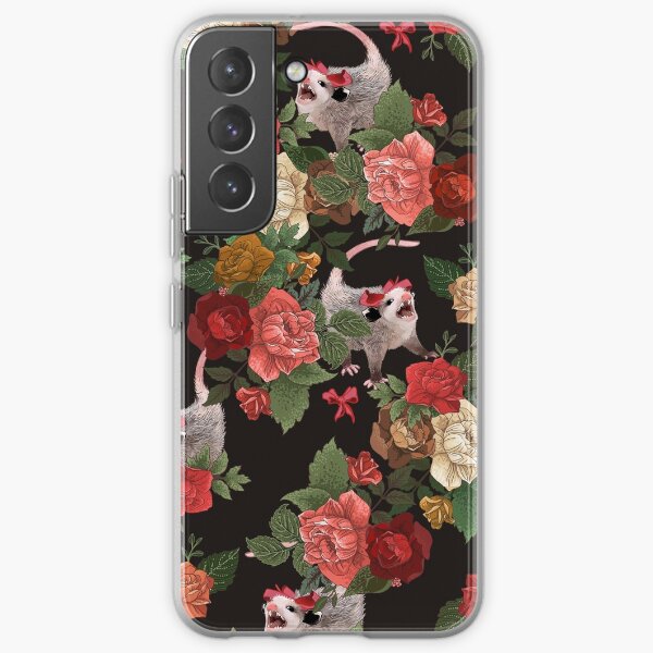 Opossum floral pattern Samsung Galaxy Soft Case