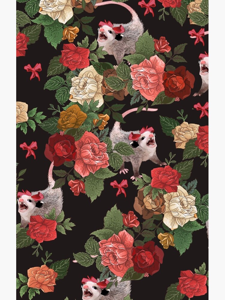Opossum floral pattern by dcrownfield