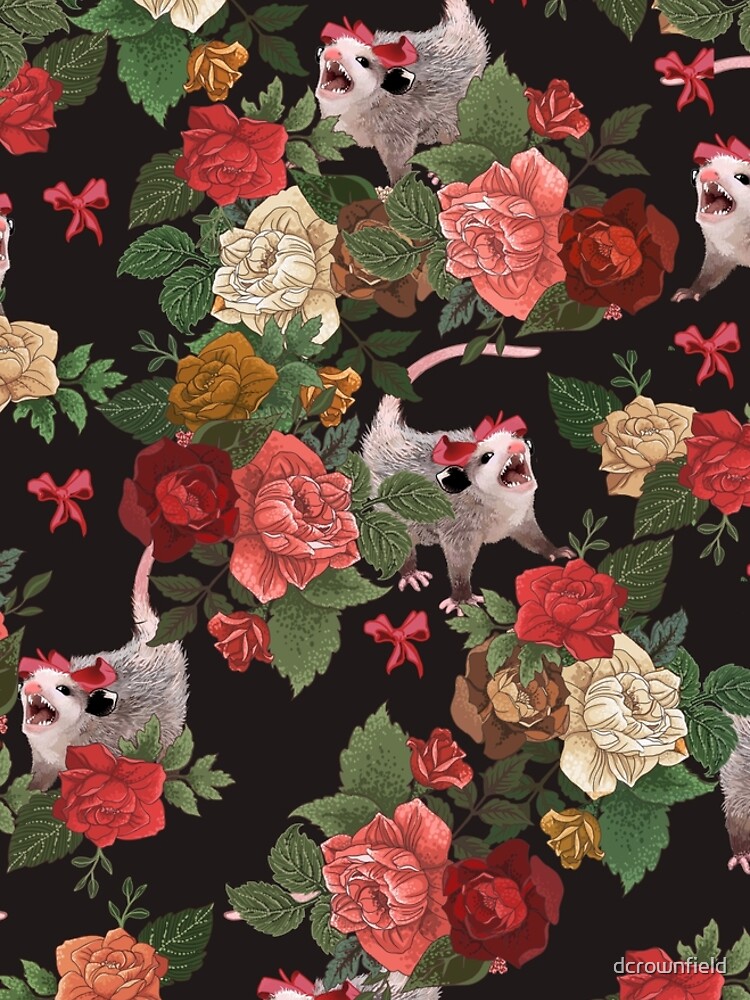 Opossum floral pattern by dcrownfield