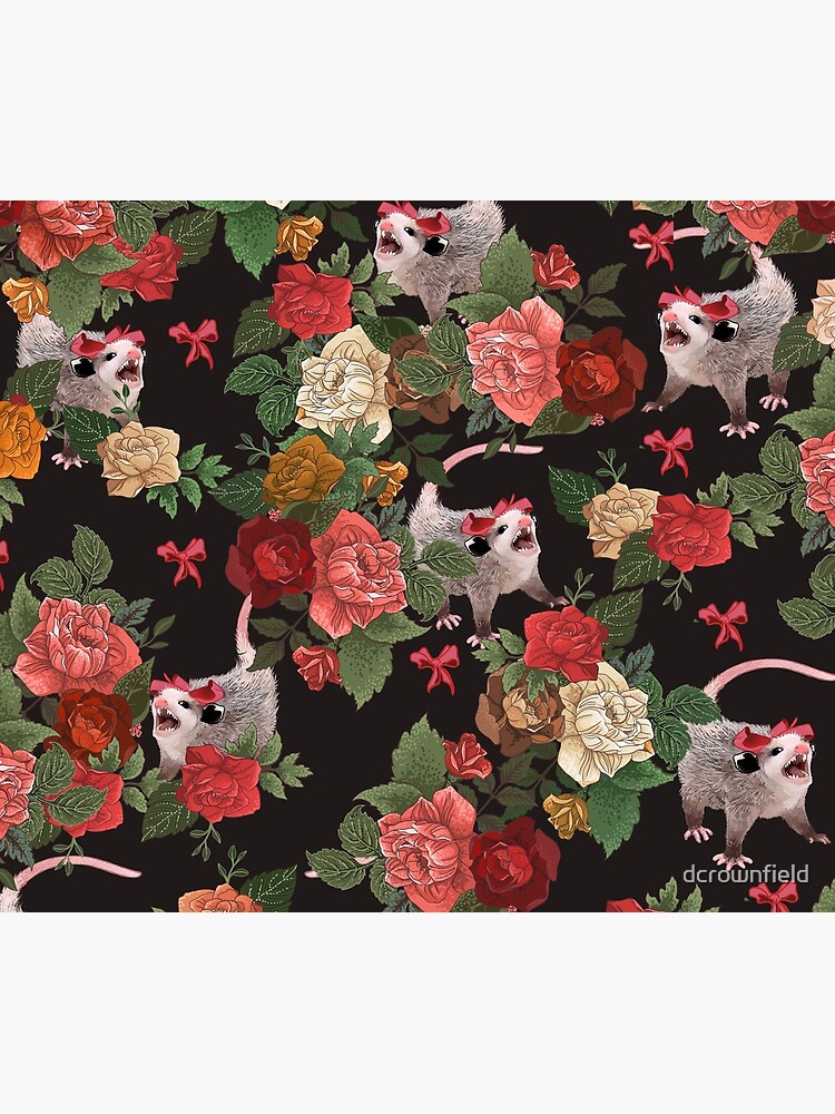 Opossum floral pattern by dcrownfield