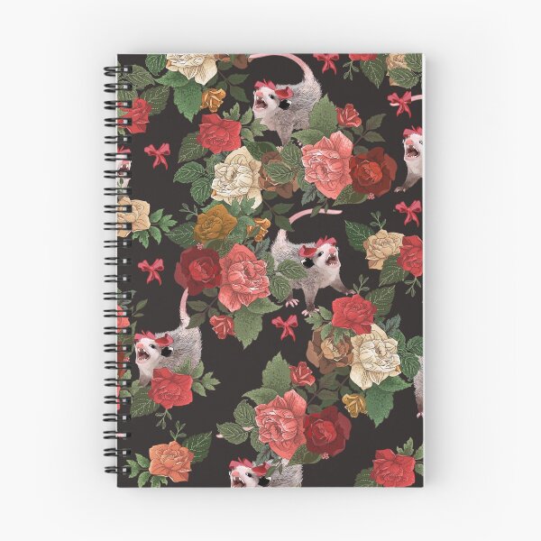 Item preview, Opossum floral pattern designed and sold by dcrownfield.