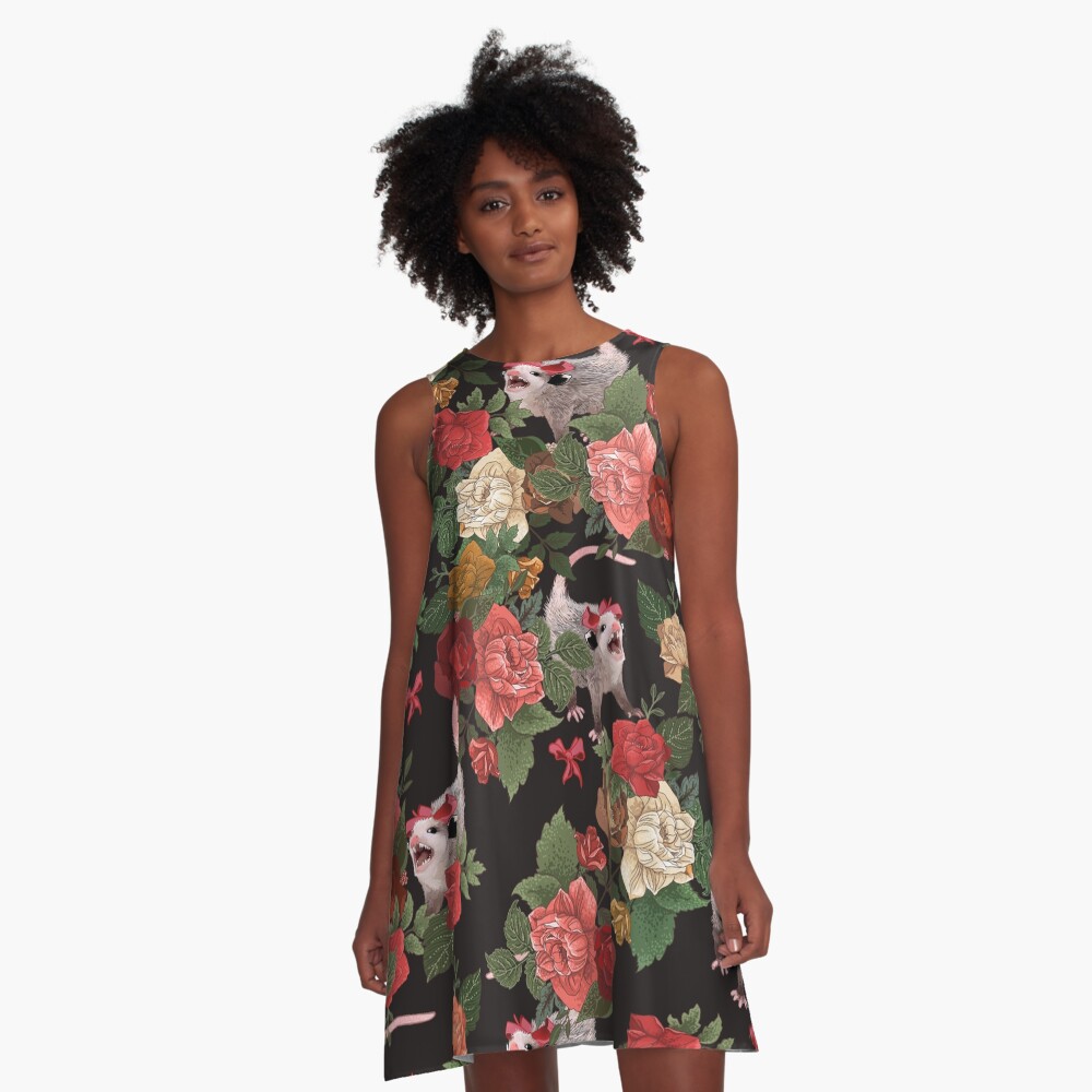 Opossum floral pattern A-Line Dress