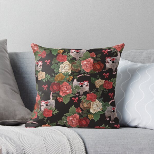 Item preview, Opossum floral pattern designed and sold by dcrownfield.