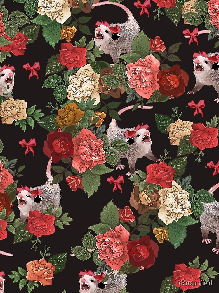 Opossum floral pattern by dcrownfield