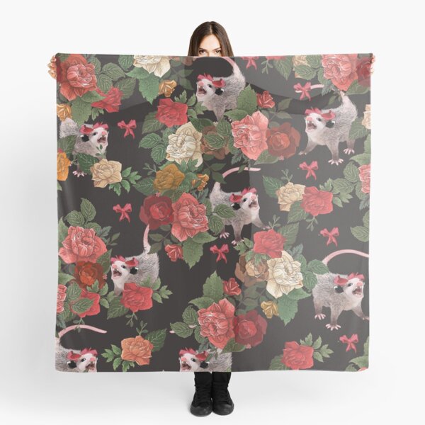 Opossum floral pattern Scarf