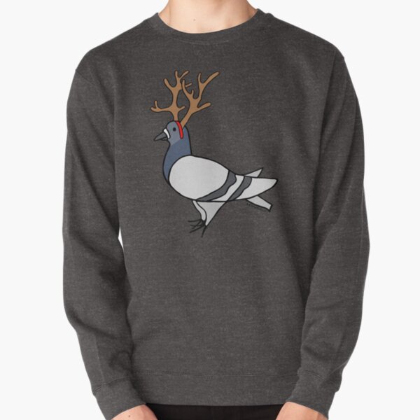 Christmas Reindeer Fred the Pigeon Pullover Sweatshirt