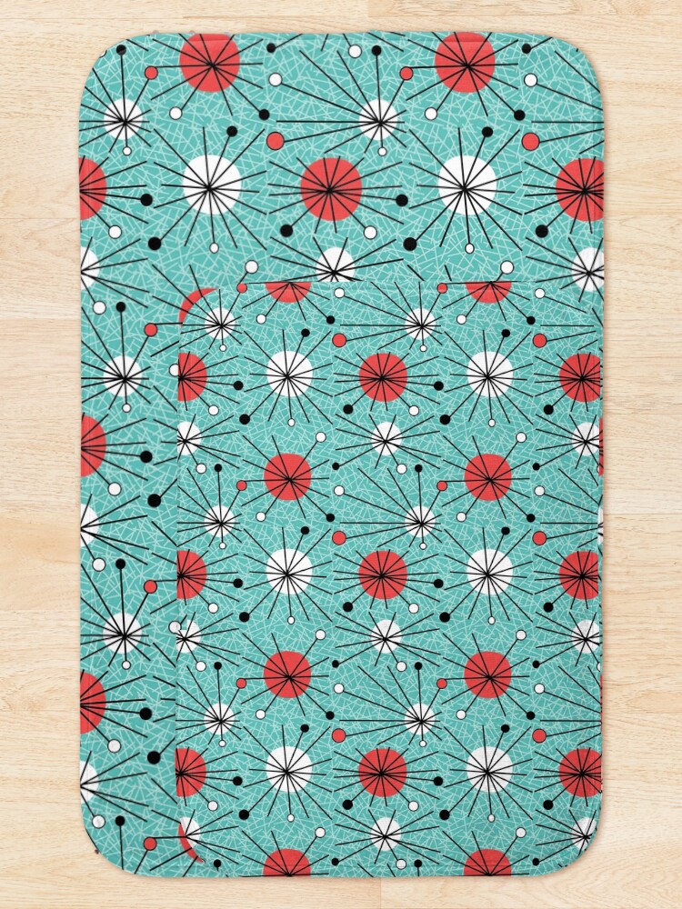 Alternate view of Mid Century Aqua Orange Bath Mat
