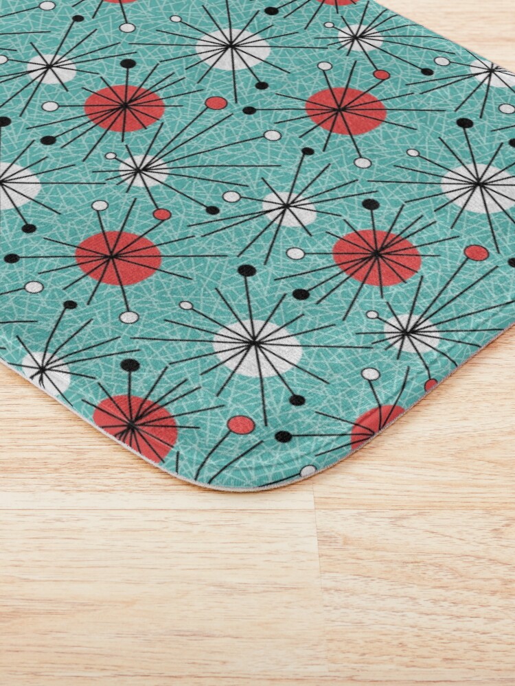 Alternate view of Mid Century Aqua Orange Bath Mat