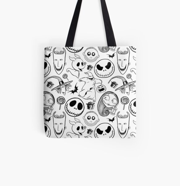 Nightmare before Christmas Pattern All Over Print Tote Bag