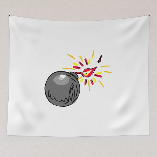 Item preview, Black Ball Bomb Burning Fuse Drawing designed and sold by patrimonio.