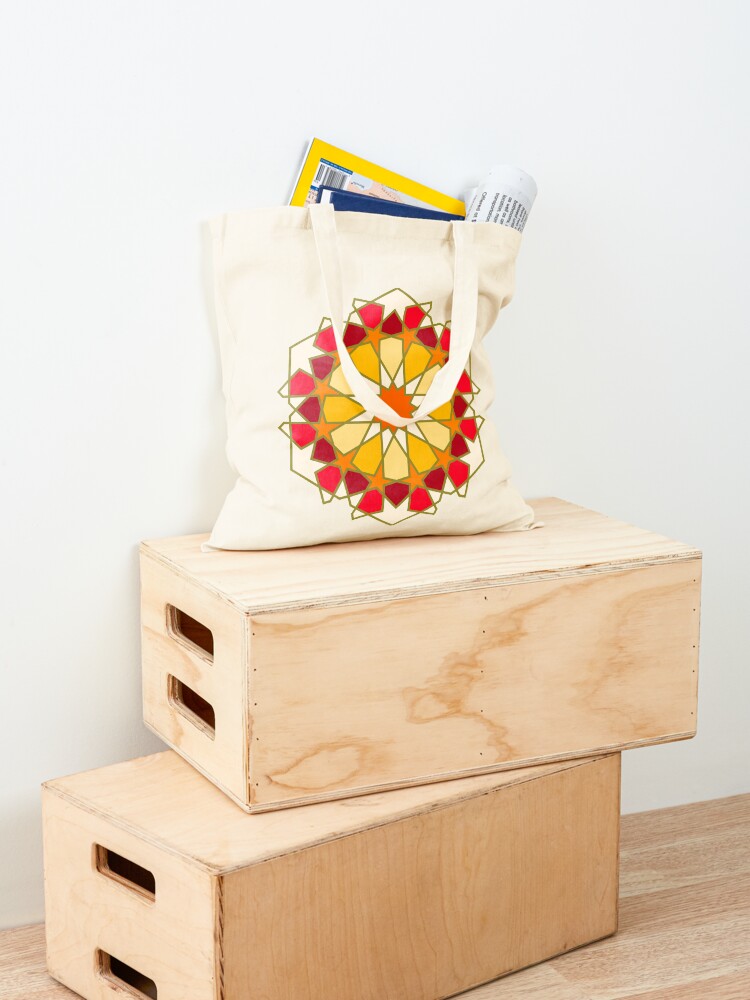 Alternate view of Geometric Pattern: Arabic Tiles: Sunset Tote Bag