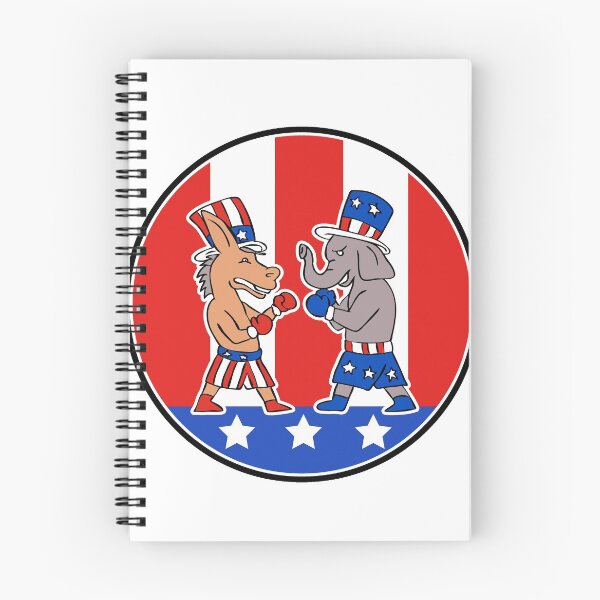 Item preview, American Donkey and Elephant Boxing USA Flag Doodle designed and sold by patrimonio.