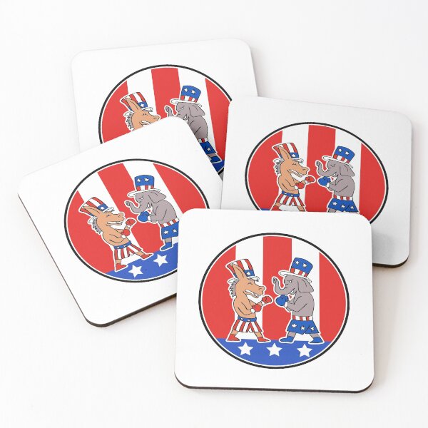 Item preview, American Donkey and Elephant Boxing USA Flag Doodle designed and sold by patrimonio.
