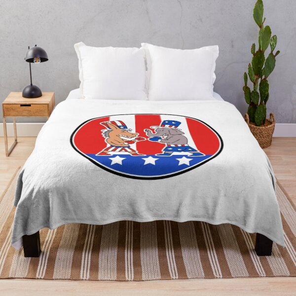 Item preview, American Donkey and Elephant Boxing USA Flag Doodle designed and sold by patrimonio.
