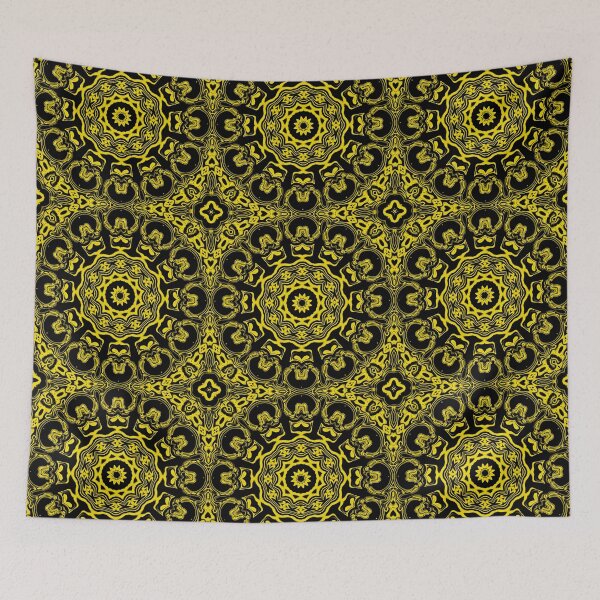 Item preview, Yellow Mandala Monochrome, Pattern 4, by Bennydoscope designed and sold by Bennydoscope.