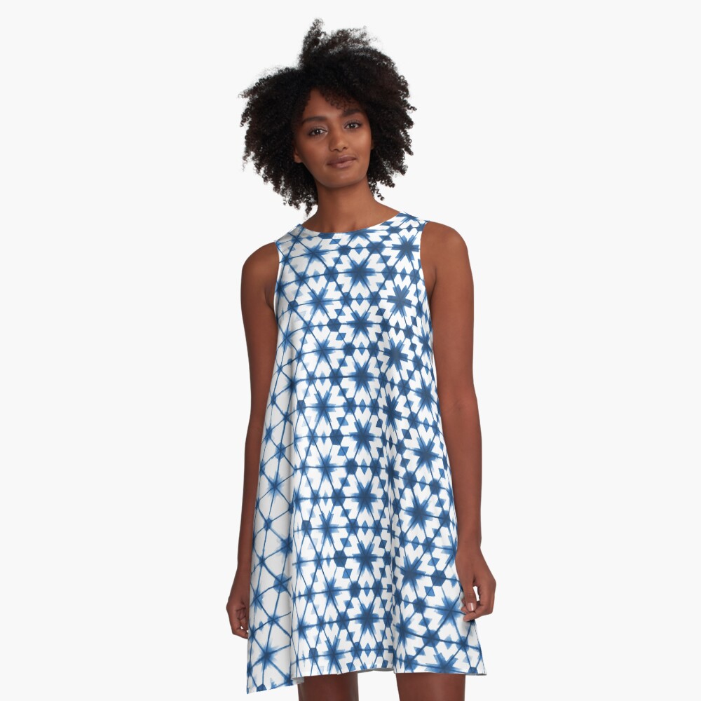 Shibori via Morocco A-Line Dress