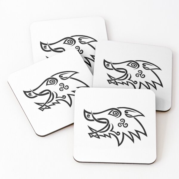 Item preview, Boar Head Celtic Knot Black and White Stencil designed and sold by patrimonio.
