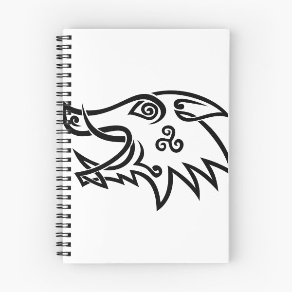 Item preview, Boar Head Celtic Knot Black and White Stencil designed and sold by patrimonio.