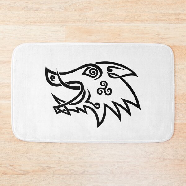 Item preview, Boar Head Celtic Knot Black and White Stencil designed and sold by patrimonio.