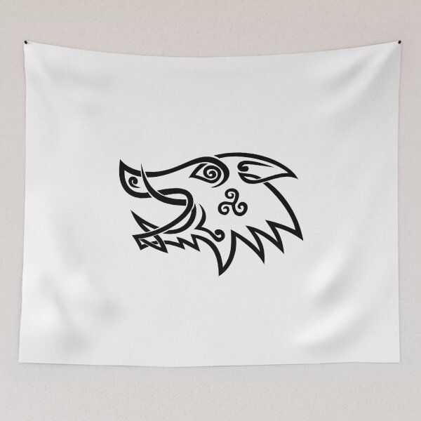 Item preview, Boar Head Celtic Knot Black and White Stencil designed and sold by patrimonio.