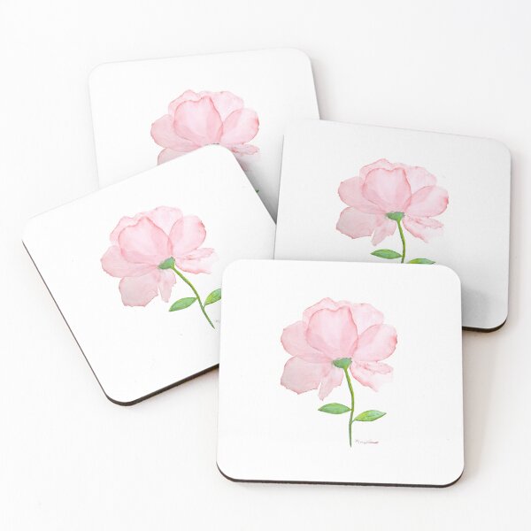 Item preview, Watercolor Transparent Layered Pink Flower Painting Floral Print designed and sold by littrellart.