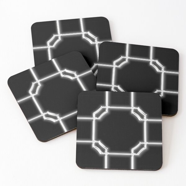 Item preview, Turandot Chinoiserie Lattice Chrome on Ebony designed and sold by MikeAdamsArtist.