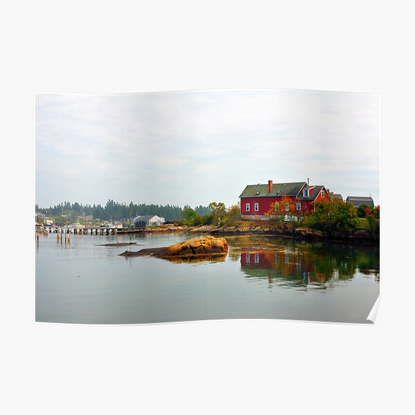 "Red House, Corea Harbor, Corea, Maine" Poster for Sale by fauselr