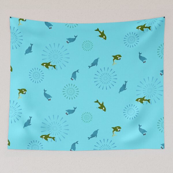 Item preview, Blue Dolphin and Orca designed and sold by bloomejasmine.
