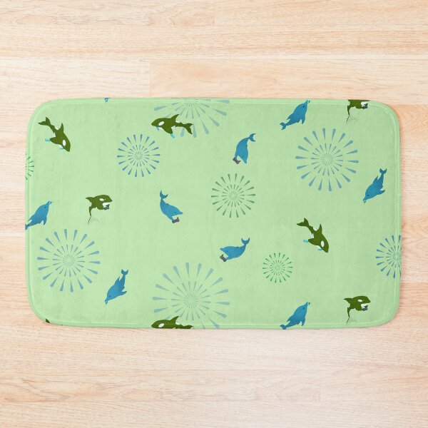 Item preview, Green Orca and Dolphin designed and sold by bloomejasmine.