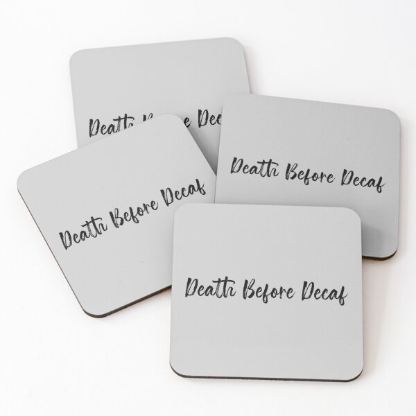 Item preview, Death Before Decaf - Simple Black and White designed and sold by EunoiaDynasty.