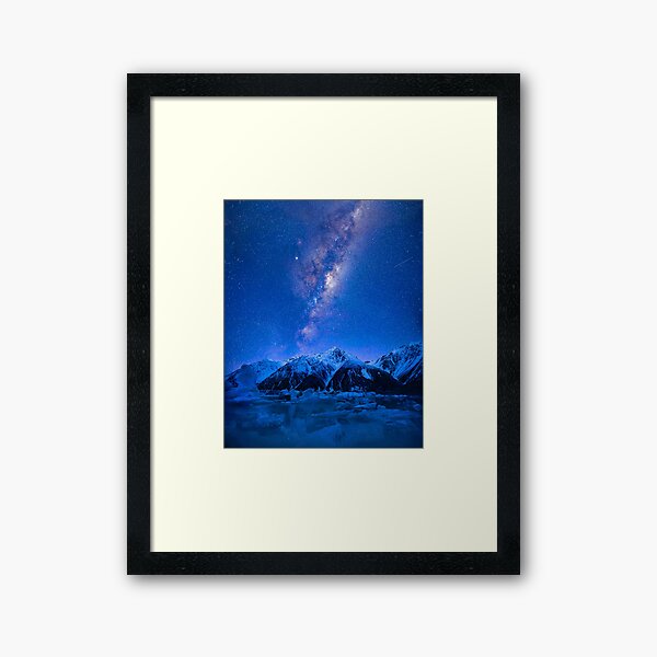 Tasman Lake New Zealand Framed Art Print