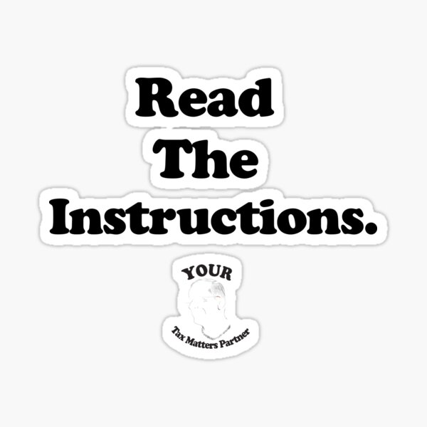 Read The Instructions. Sticker