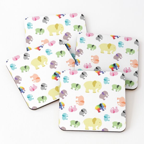 Item preview, A pattern of many different colors of elephants designed and sold by With My Hands By K.