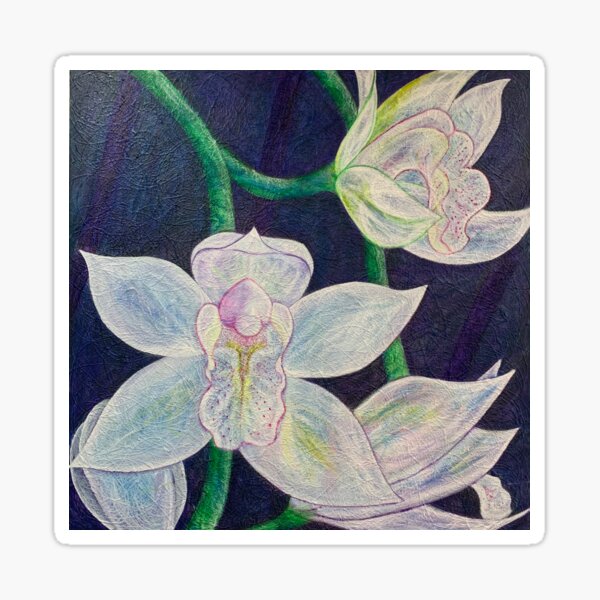 Vista previa del artículo con la obra «Las orquídeas sonrientes de Nana», diseñado y vendido por Diannart.