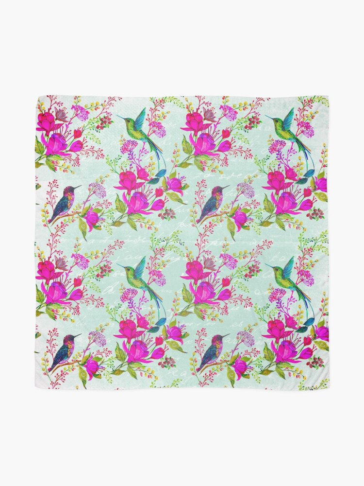 Alternate view of Exotic Hummingbird Pattern Scarf