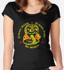 Cobra Karate First Strike Hard Kai Strike Fast No Mercy Fitted Scoop T-Shirt