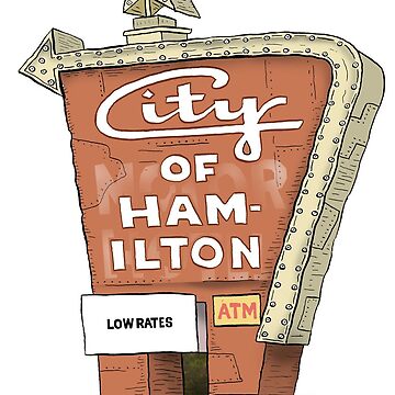 Artwork thumbnail, City Motor Hotel Welcome to Hamilton sign by MacKaycartoons