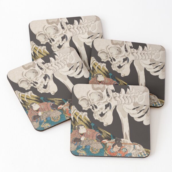 Item preview, Skeleton Ghost Ukiyo-e Woodblock Print designed and sold by VintageArchive.