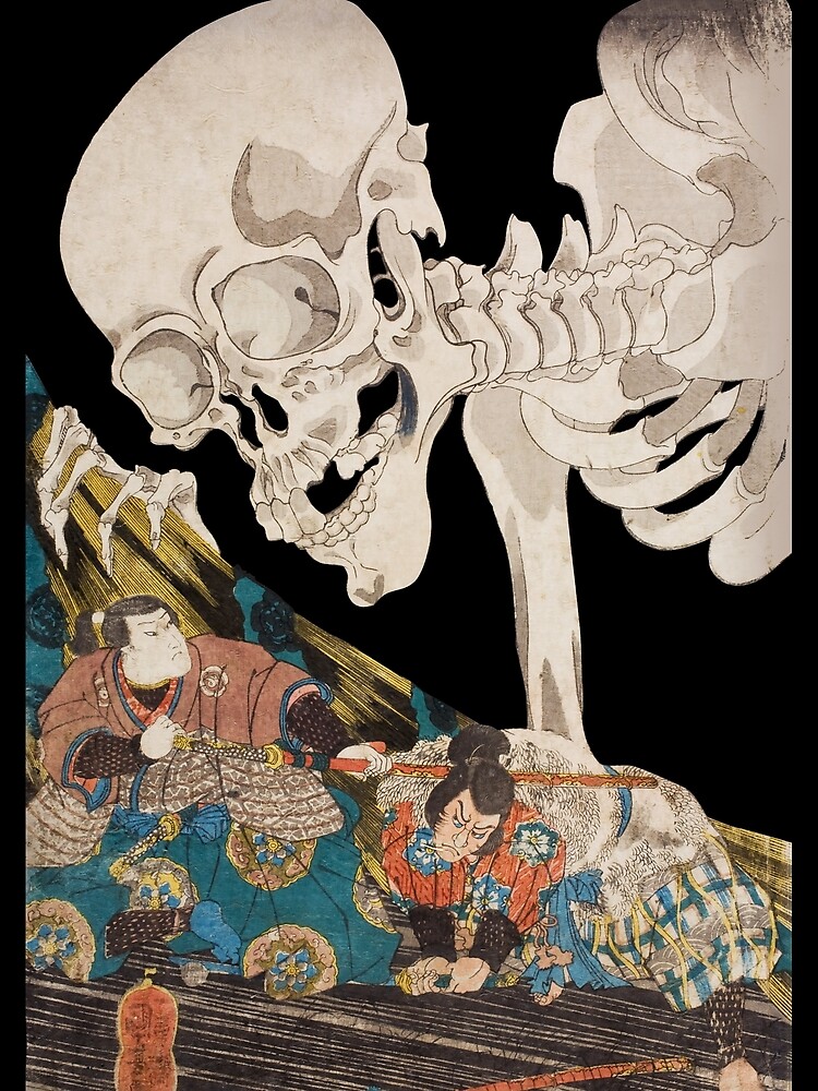 Disover Skeleton Ghost Ukiyo-e Woodblock Print 3D TShirt